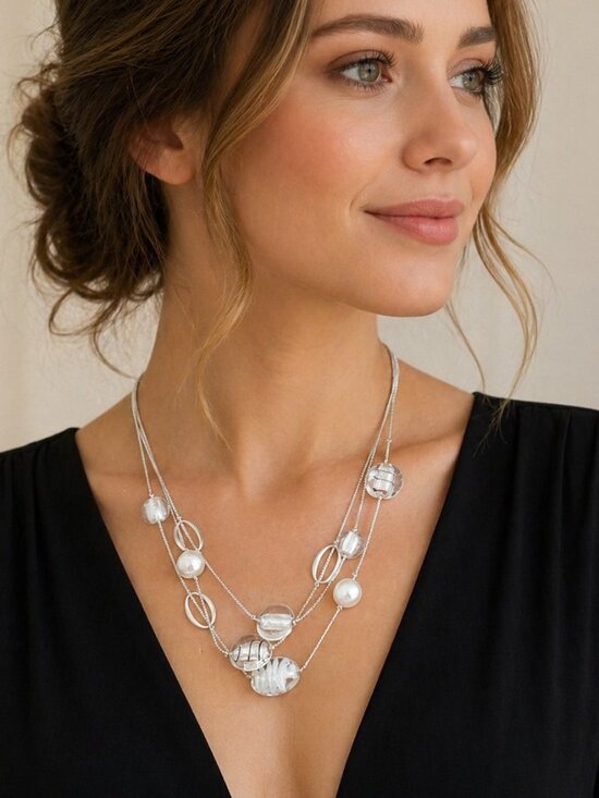 Alfani Jewelry - Murano Style Glass Bead Multi Strand Necklace by Alfani